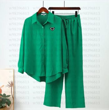 2026 Conjunto Casual Camisa Manga Larga Mujer Pantalón Pierna Ancha Dos Piezas Vintage Boho Holgado Oficina Calle Y2k