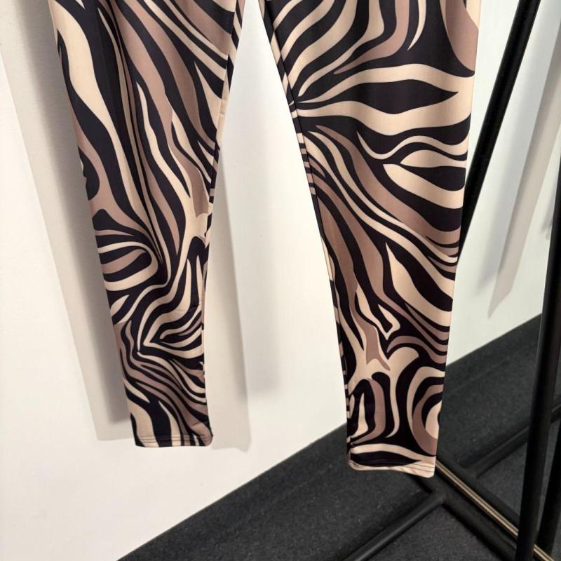 2026 Diseñador Moda Mujer Activewear Leggings Ropa Europa América Ropa De Lujo Pantalones De Yoga Nuevo Zebra Color Block Print Stretch Slim Fit Leggings S-Xxl - Imagen 3