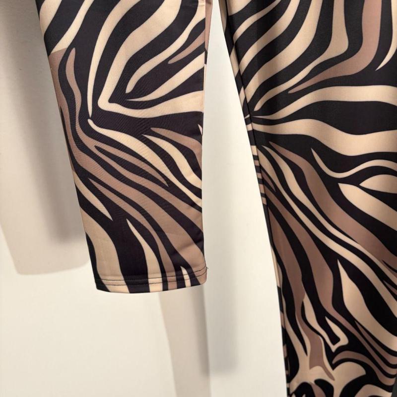 2026 Diseñador Moda Mujer Activewear Leggings Ropa Europa América Ropa De Lujo Pantalones De Yoga Nuevo Zebra Color Block Print Stretch Slim Fit Leggings S-Xxl - Imagen 5