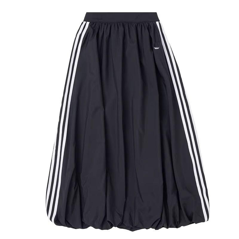2026 Primavera Nueva Mujer Clásica Raya Bordado Logo Medio Largo Mullida Flor Bud Falda Casual Media Falda Ke3441 - Imagen 2