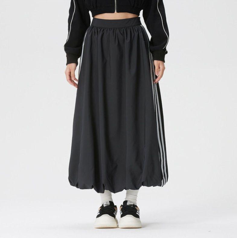 2026 Primavera Nueva Mujer Clásica Raya Bordado Logo Medio Largo Mullida Flor Bud Falda Casual Media Falda Ke3441 - Imagen 5