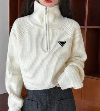 Aa Design Suéter Tejido Para Mujer Chaqueta Corta Con Cremallera Estilo Ajustado S-Xl Otoño Invierno Primavera
