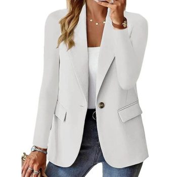 Blazer Blazer Mujer Ropa Ropa Diseñador Mujer Vetement Femme Trajes Blazers Abrigos Otoño Bolsillo Con Muescas Un Solo Botón Slim Ol Ropa De Trabajo Abrigo De Negocios