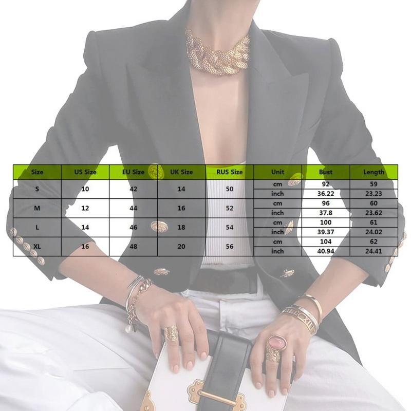 Blazer Mujer Ajustado Doble Botonadura Estilo Harajuku Chaqueta Elegante Para Oficina Look Femenino - Imagen 5
