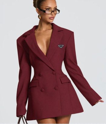 Blazer Mujer Diseñador Chaqueta Larga Blanca Oversize Elegante Moda Casual Oficina Femenina Slim S-L Primavera