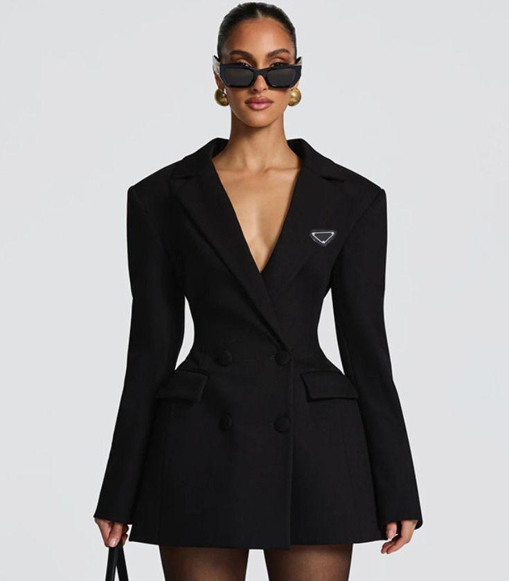 Blazer Mujer Diseñador Chaqueta Larga Blanca Oversize Elegante Moda Casual Oficina Femenina Slim S-L Primavera - Imagen 2