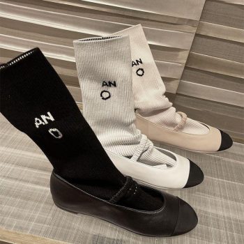Calcetines De Punto Para Mujer, Calentadores De Piernas De Ballet De Diseño De Lujo, Color Sólido, Uso Diario, Calcetines De Longitud Media, 5 Colores, 2024