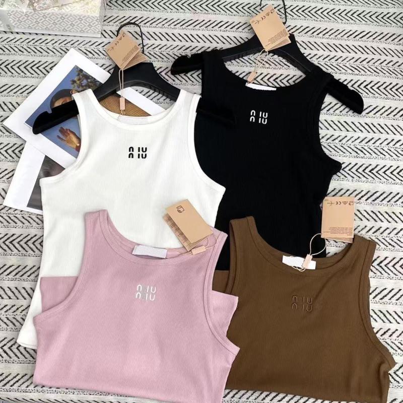 Camiseta Sin Mangas Estilo Nuevo Con Bordado Y Diseño De Letras, Adelgazante, Cómoda Y Anti-Edad