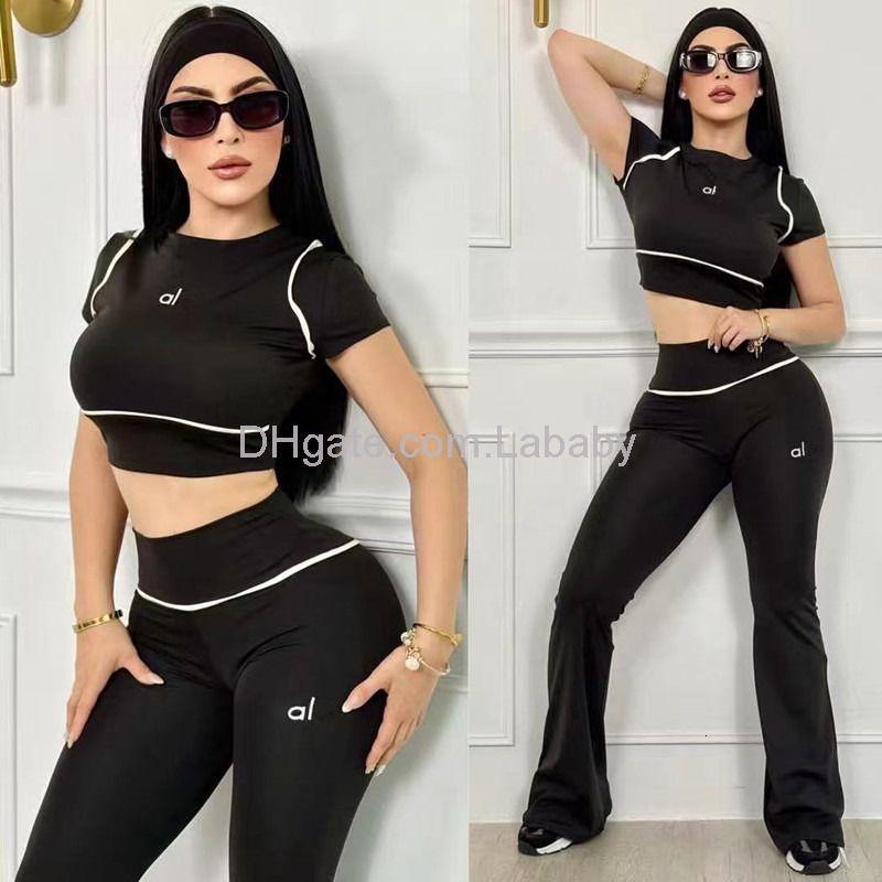 Chándal De Diseñador, Conjunto Deportivo De Verano, Conjunto De Pantalones De Dos Piezas, Camiseta De Manga Corta A La Moda Para Mujer Y Pantalones Largos, Traje Deportivo Informal - Imagen 3