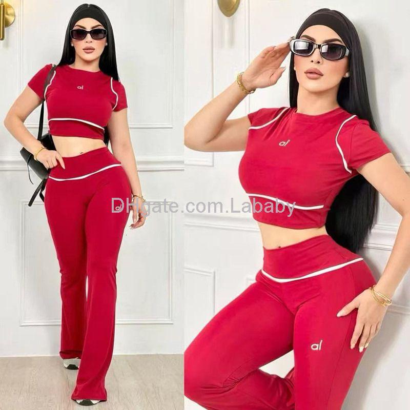 Chándal De Diseñador, Conjunto Deportivo De Verano, Conjunto De Pantalones De Dos Piezas, Camiseta De Manga Corta A La Moda Para Mujer Y Pantalones Largos, Traje Deportivo Informal - Imagen 4