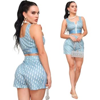 Conjunto De Dos Piezas Para Mujer Tipo Diseñador Top Y Pantalones Sexy, Moda Diaria, Chándal, Envío Gratis