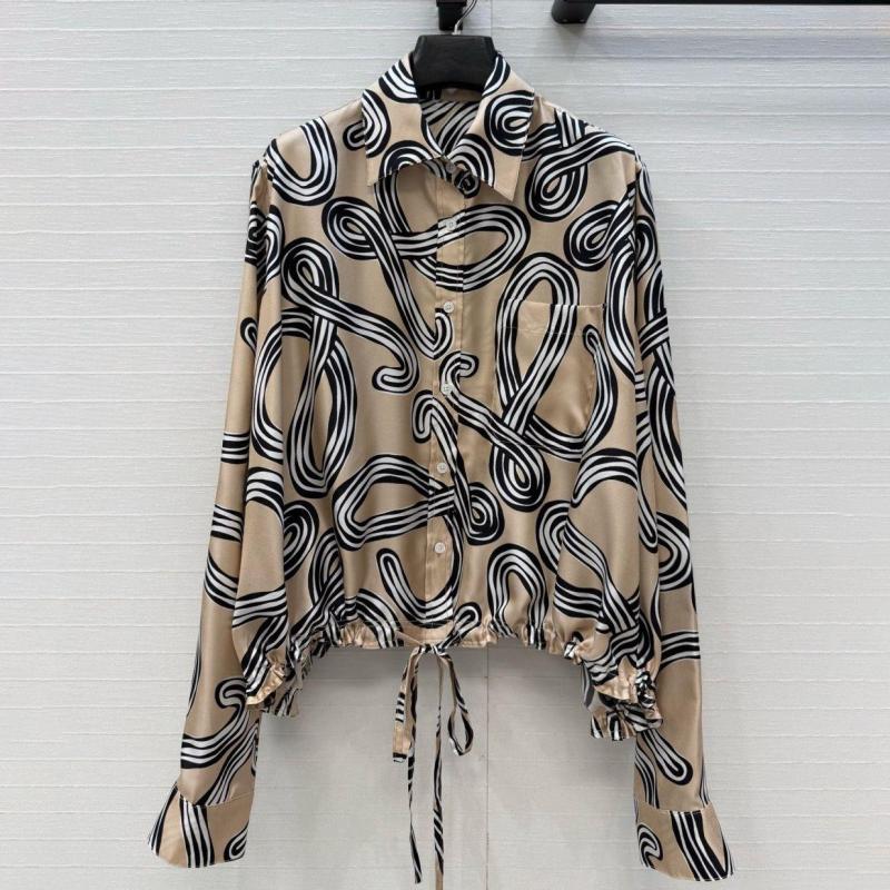 Conjuntos De 2 Piezas Para Mujer Conjunto De Dos Piezas De Diseñador Quietluxury Chándal De Satén Para Mujer Camisa Con Cordón Y Estampado Geométrico Traje Con Pantalones De Pierna Ancha Conjunto Elegante A Juego - Imagen 2