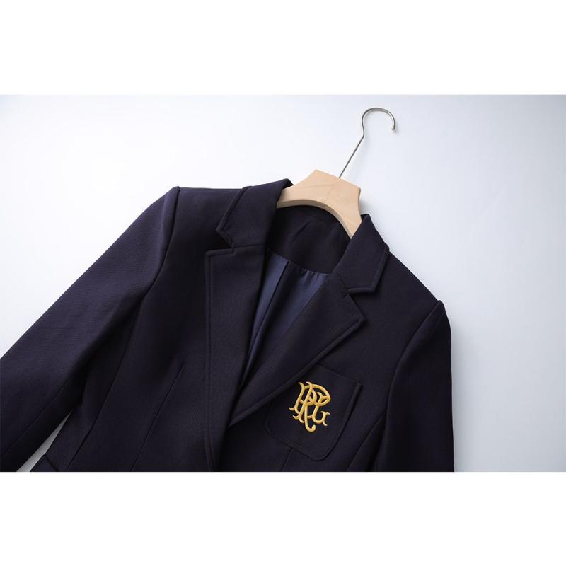 Dc1705 Blazer Mujer Diseñador Azul Marino Botón único Clásico Entallado Formal Negocio Primavera Otoño - Imagen 4