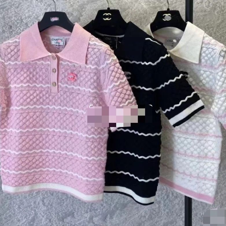 Diseñador De París Verano De Manga Corta Para Mujer Top Polo Knit 2026 Letra Bordada Jersey De Alta Calidad Para Mujer Suéter De Manga Corta Top