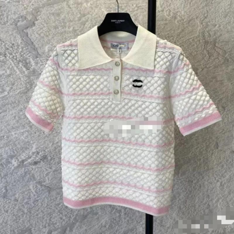 Diseñador De París Verano De Manga Corta Para Mujer Top Polo Knit 2026 Letra Bordada Jersey De Alta Calidad Para Mujer Suéter De Manga Corta Top - Imagen 2
