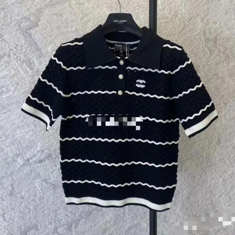Diseñador De París Verano De Manga Corta Para Mujer Top Polo Knit 2026 Letra Bordada Jersey De Alta Calidad Para Mujer Suéter De Manga Corta Top - Imagen 4