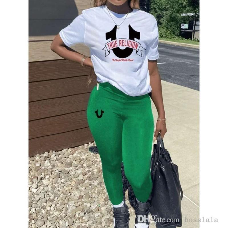 Diseñador Ropa Para Mujer Carta De Moda Impresa 2two Pieza De Pantalones Set Casual Traje De Verano Traje De Verano - Imagen 5