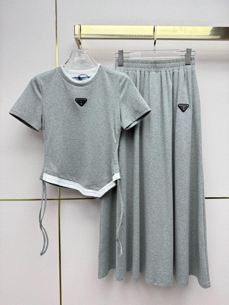 Estilo De Diseñador, Camiseta De Dos Piezas Con Cordón De Manga Corta Para Mujer, Top De Una Línea, Falda Larga, Conjunto Informal De Dos Piezas De Verano, Cordones Laterales Ajustables - Imagen 2
