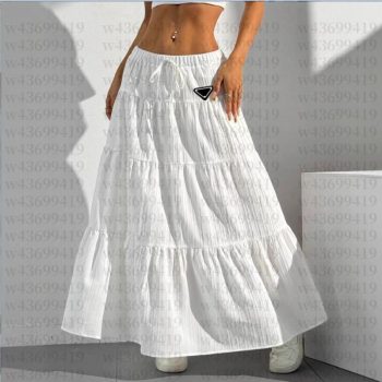Faldas Blancas Boho Maxi Versátil Clásico Clásico De Verano Syte Syte Naves De Vacaciones Vestidos De Bordado