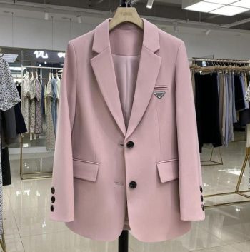 Fashion Informal Women Blazers Diseñador De Diseñador Letra Retro De Chaqueta De Un Solo Pecho De La Manga Larga Caídos Para Mujer Ropa Adecuada