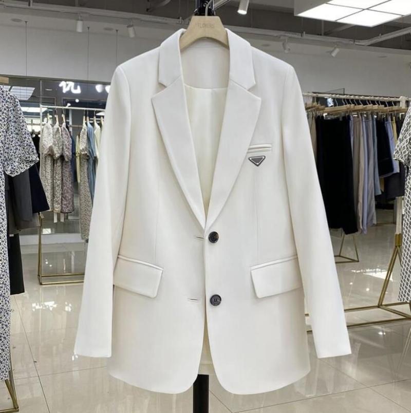 Fashion Informal Women Blazers Diseñador De Diseñador Letra Retro De Chaqueta De Un Solo Pecho De La Manga Larga Caídos Para Mujer Ropa Adecuada - Imagen 2
