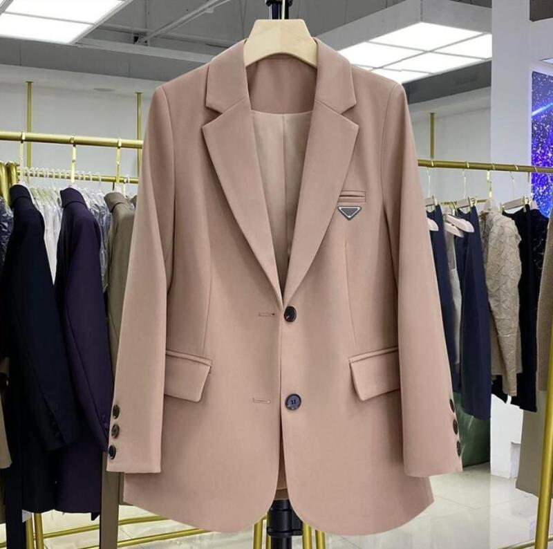 Fashion Informal Women Blazers Diseñador De Diseñador Letra Retro De Chaqueta De Un Solo Pecho De La Manga Larga Caídos Para Mujer Ropa Adecuada - Imagen 3