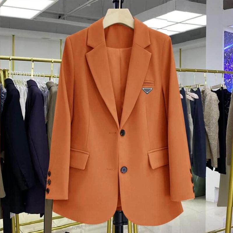 Fashion Informal Women Blazers Diseñador De Diseñador Letra Retro De Chaqueta De Un Solo Pecho De La Manga Larga Caídos Para Mujer Ropa Adecuada - Imagen 4