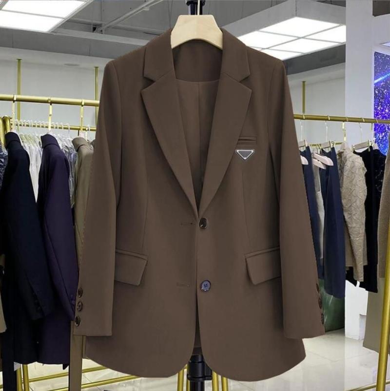 Fashion Informal Women Blazers Diseñador De Diseñador Letra Retro De Chaqueta De Un Solo Pecho De La Manga Larga Caídos Para Mujer Ropa Adecuada - Imagen 5