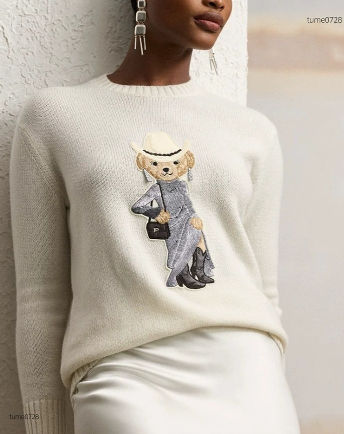 Jersey Unisex De Diseñador Con Oso, Suéter Bordado, Tejido, Invierno, Para Mujer Y Hombre, Pulóver Moderno - Imagen 2
