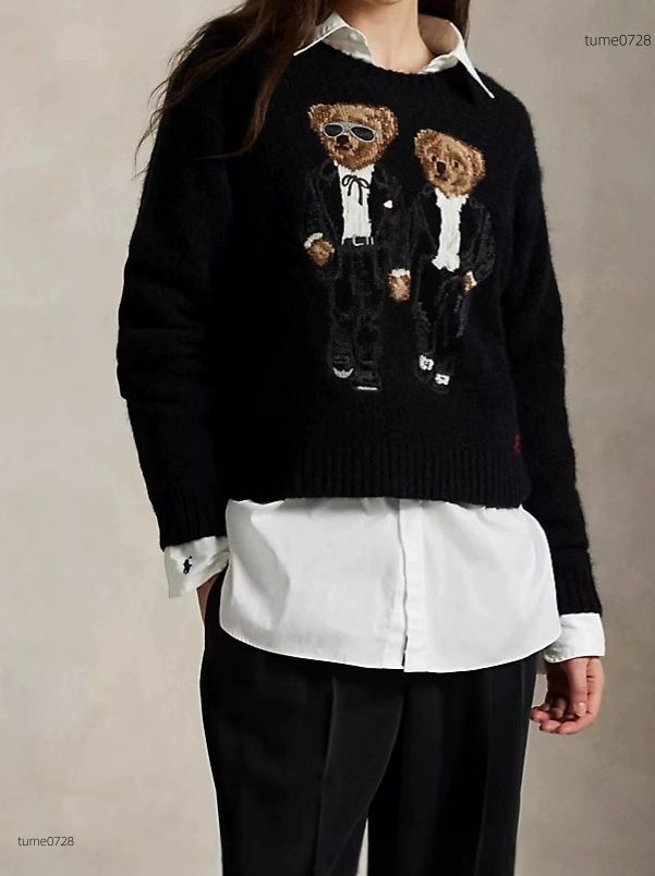 Jersey Unisex De Diseñador Con Oso, Suéter Bordado, Tejido, Invierno, Para Mujer Y Hombre, Pulóver Moderno - Imagen 3