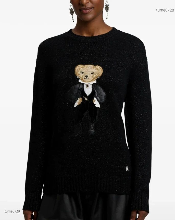 Jersey Unisex De Diseñador Con Oso, Suéter Bordado, Tejido, Invierno, Para Mujer Y Hombre, Pulóver Moderno - Imagen 4