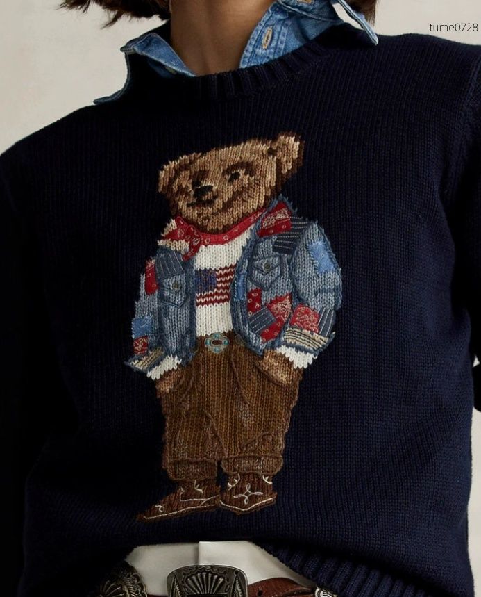 Jersey Unisex De Diseñador Con Oso, Suéter Bordado, Tejido, Invierno, Para Mujer Y Hombre, Pulóver Moderno - Imagen 5