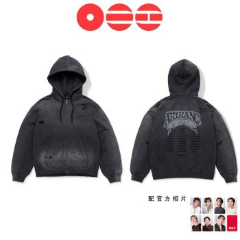 Kpop Group Arirang World Tour Sudadera Con Capucha De Edición Limitada Ropa De Calle Unisex Con Cremallera Lavada En Negro