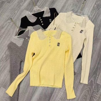 Ligero De Estilo Europeo Autumn Autumn Heavy Doll Collar Cuello De Uñas Top De Manga Larga