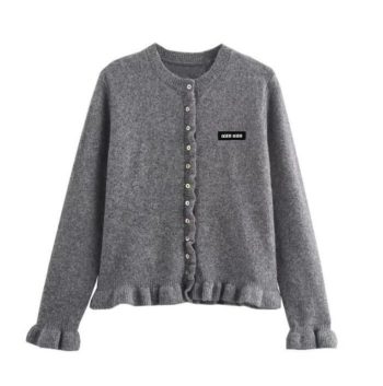 Miu90 Suéteres De Lujo Para Mujer Cardigan Volantes Puentes Suéter De Diseñador Ropa De Mujer