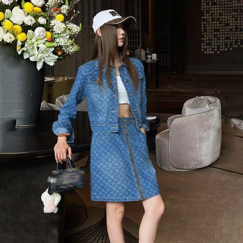 Nueva Chaqueta Vaquera De Otoño Para Mujer Con Chaqueta Estampada De Alta Calidad Combinada Con Falda - Imagen 5