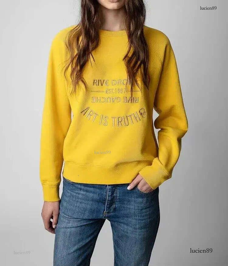 Otoño E Invierno Nuevo Nicho Francés Zv Clásico Bordado De Letras De Algodón Jersey Bordado Para Mujer Sudadera - Imagen 3