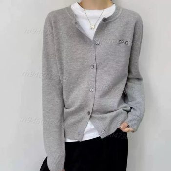 Séter De Diseñador Loveheart L Bordado Mujer Cárdigan Orto Redondo Redonda Letra De Moda Para Mujer Blanca Ropa De Manga Larga Camisa