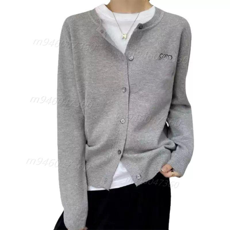 Séter De Diseñador Loveheart L Bordado Mujer Cárdigan Orto Redondo Redonda Letra De Moda Para Mujer Blanca Ropa De Manga Larga Camisa - Imagen 3