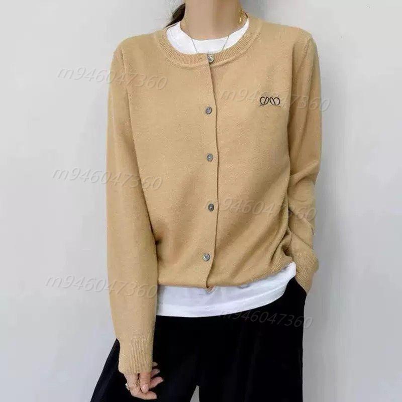 Séter De Diseñador Loveheart L Bordado Mujer Cárdigan Orto Redondo Redonda Letra De Moda Para Mujer Blanca Ropa De Manga Larga Camisa - Imagen 4