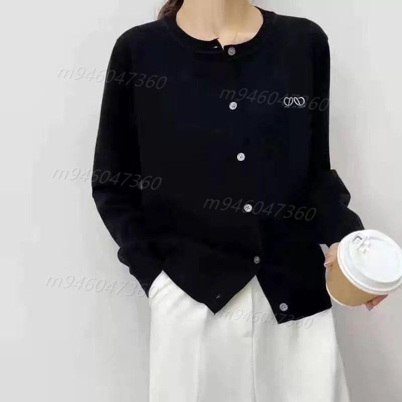 Séter De Diseñador Loveheart L Bordado Mujer Cárdigan Orto Redondo Redonda Letra De Moda Para Mujer Blanca Ropa De Manga Larga Camisa - Imagen 5