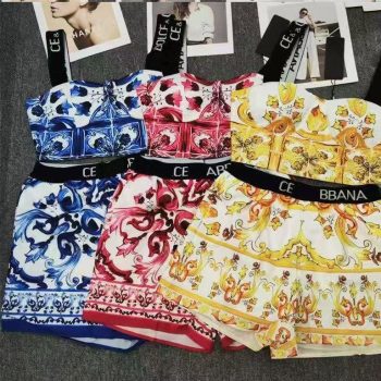 Set De Verano Para Mujer Alta Calidad Diseñador Conjunto De Shorts Estampados Traje De Baño Para Uso Exterior
