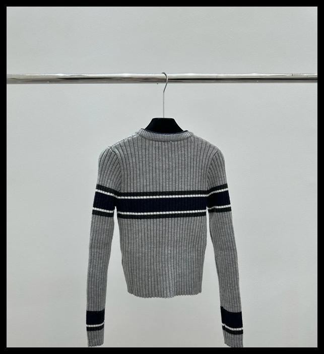 Suéter De Manga Larga De Punto De Lujo Para Mujer, Jersey De Estrella Y Letras De Alta Calidad, Suéter De Punto Suave Cd Para Mujer, Top De Diseñador - Imagen 4