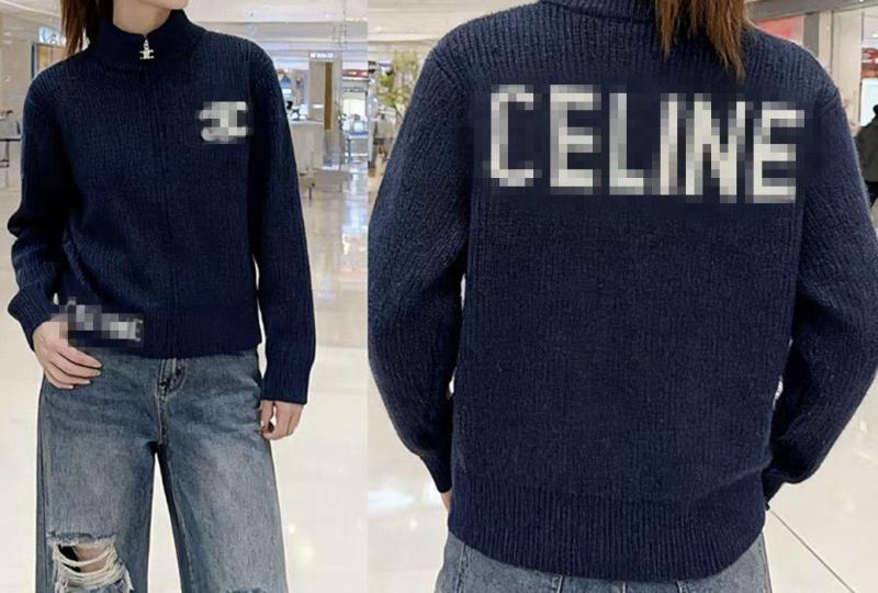 Suéter De Punto De Diseñador, Cárdigan De Punto Con Cuello Alto Y Letras Bordadas Para Mujer, Nuevo Suéter De Diseñador - Imagen 5
