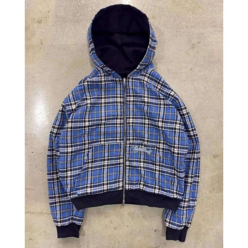 Sudadera Con Capucha A Cuadros Azul De Doble Cara Para Hombre Y Mujer, Chaqueta Con Capucha Holgada Bordada Con Cremallera, Ropa De Calle Y2k, Sudadera Informal Para Pareja, Novedad De 2026 - Imagen 2