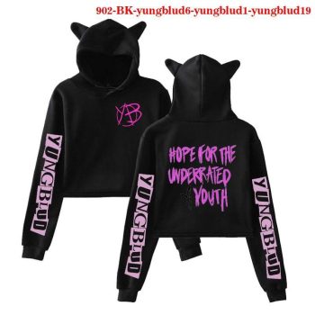 Sudadera Corta Negra De Manga Larga Yungblud Para Mujer, Sudaderas Con Capucha Para Chica De Los 90, Ropa De Calle Yungblud Harajuku, Sudadera Con Capucha Kpop