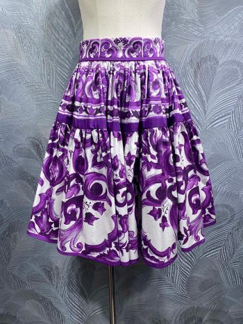 Summer Street Women Falda 100% Algodón De Algodón De Porcelana De Porcelana De Porcelana Imperio De Vacaciones Medio Vestido De Dulces Para Niñas