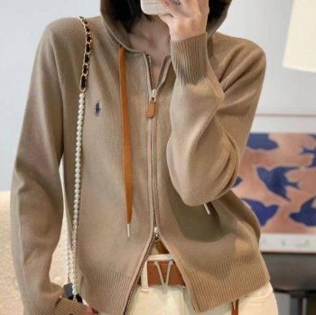Sweaters De Lujo Para Mujer Manga Larga Chicas Doble Cremallera De Polo De Polo Diseñador Con Capucha Suéter De Mujer Ropa Para Mujeres