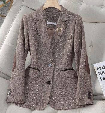 Traje De Diseñador De Alta Calidad Para Mujer, Chaqueta Blazer De Lujo Con Lentejuelas, Abrigo, Ropa De Mujer