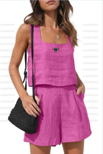 Trajes De Mujer Moda Mujeres Pantalones Cortos De Lino Conjuntos Vintage Tops Summer Office Lady Trajes